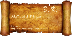 Dévald Kinga névjegykártya